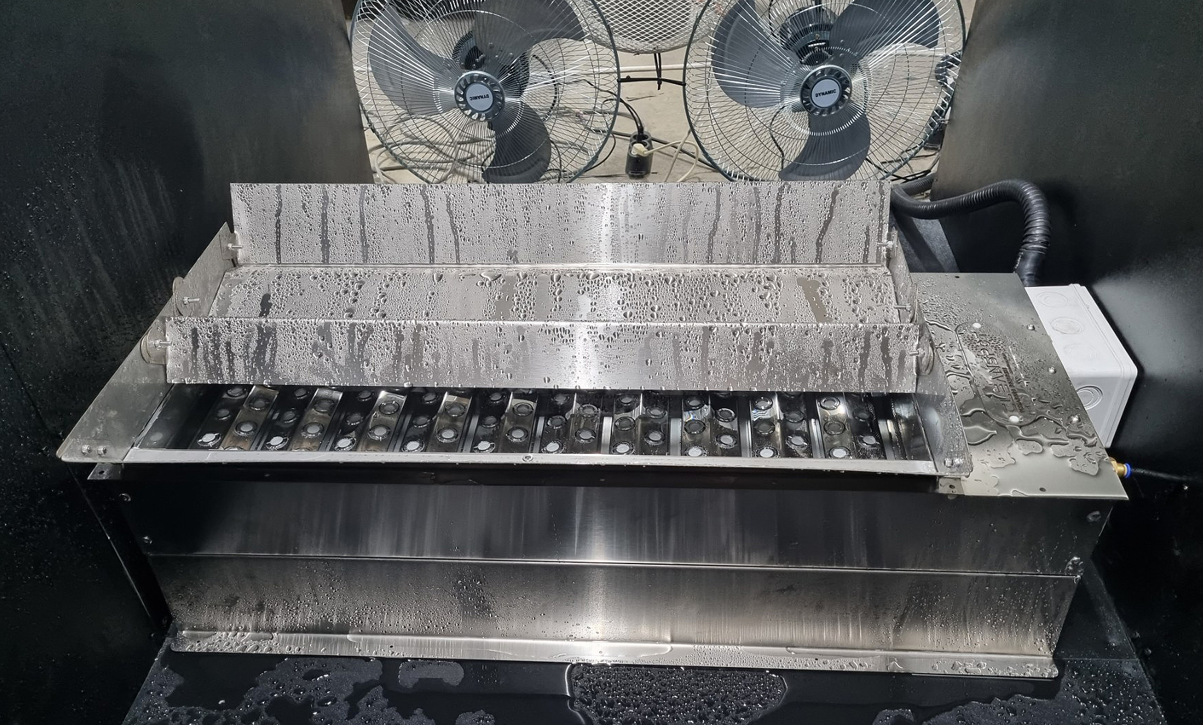 FOGO series built-in HVAC ultrasonic humidifier installed in duct system