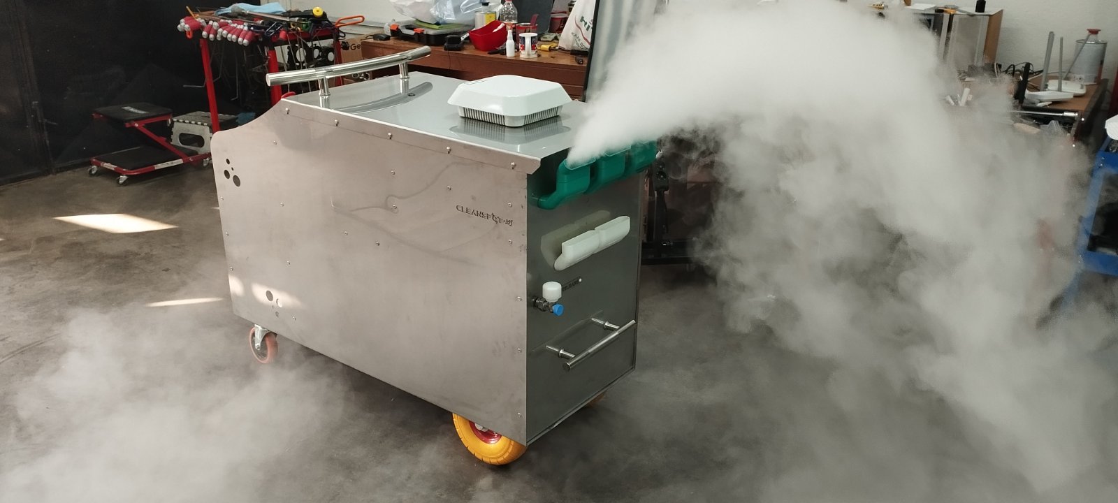 CleanSPOT mobile hydrogen peroxide fogging device, stainless steel construction